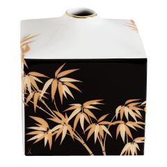 Vase, Shape "MEISSEN® Cosmopolitan", "Golden Bamboo", black, H 13 cm