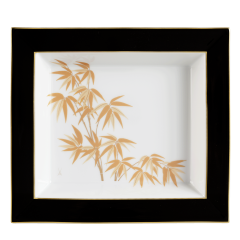 Vide-Poche, large, "Golden Bamboo", black, 21 x 18,5 cm