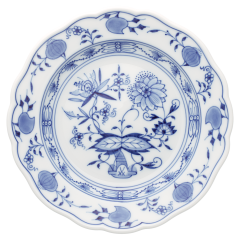 Brotteller, Form "Neuer Ausschnitt", Zwiebelmuster, kobaltblau, weißer Rand, Ø 14 cm