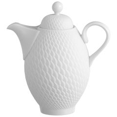 Vinegar bottle, Shape "Waves Relief", bisque white, H 13 cm