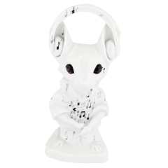 Maus mit Kopfhörern, Bunt staffiert, H 16,5 cm