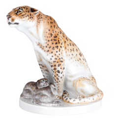 Leopardin mit Jungen, Lim. 25, H 23,5 cm