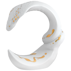 Chinesisches Tierkreiszeichen Schlange, Gold staffiert, H 11,5 cm