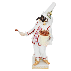 Pulcinella, Coloured with gold, H 19 cm