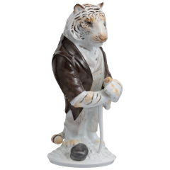 Tiger Mr. Silence, Bunt und gold staffiert, H 19,5 cm