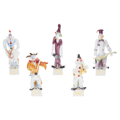 Music Clowns set, Coloured with gold