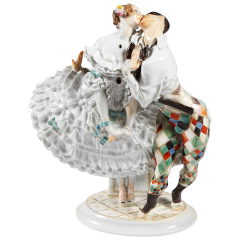 Harlekin und Columbine, H 27 cm