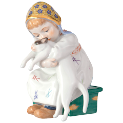 Kind mit Katze, Gestreute Schwerter, Lim. 75, H 12 cm