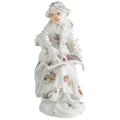 Affenkapelle Sängerin, FF-Malerei mit Schmetterlingenund Insekten, H 12,5 cm