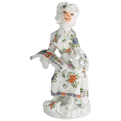 Affenkapelle Sängerin, Indische Blumenmalerei, H 12,5 cm