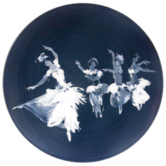 Wandteller "Ballettstudie II", Form "Glatte Form", Ø 31 cm