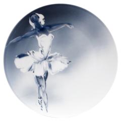 Wandteller "Ballettstudie III", Form "Glatte Form", Ø 31 cm