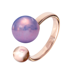 Ring Circle, Pearl Collection Lilac, 750 rose gold, 54 mm, 1 porcelain pearl 10mm