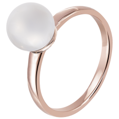 Ring Pure, Pearl Collection Pure White, 750 Roségold, 54mm, 1 Porzellanperle 8mm