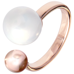 Ring Circle, Pearl Collection Pure White, 750 rose gold, 56 mm, 1 porcelain pearl 10mm