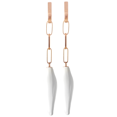 Ohrringe Bloom Collection, 925 Silber rosé vergoldet mit zwei Knopsen aus Porzellan