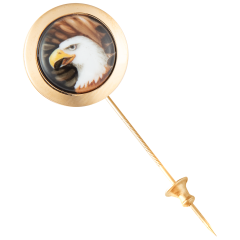 Reversnadel Weißkopfseeadler, 925 Silber vergoldet