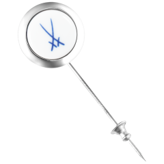 Reversnadel Markenzeichen Schwerter in Kobaltblau, 925 Sterlinsilber
