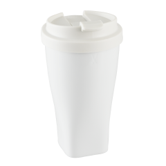 Coffee to go mug with plastic lid, Shape "nova", white, V 0,35 l