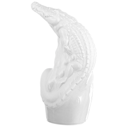 Krokodil, Weiß, H 17 cm