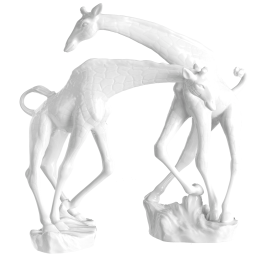 Figuren-Set, Giraffe, 2-tlg., Weiß