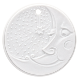 Mond, Weiß, bisquit, H 4,2 cm