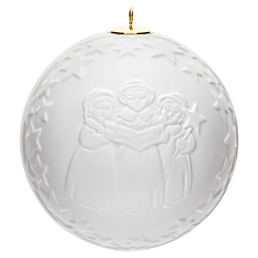 Kugel mit Relief, Kurrendesänger, Weiß, bisquit, Ø 7 cm
