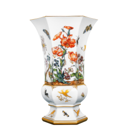 Vase "Alter Blumenmalerei, Schmetterlingen und Vögel", H 27,5 cm