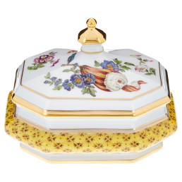 Dose "Frucht- und Blumenmalerei", H 9,2 cm