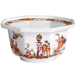 Schale achteckig, Chinoiserien n.Stadler, indische Blumen, Limitierte Meisterwerke, Ø 16,5 cm