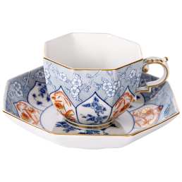 Tasse "Japanische Blumenzweige und Gräser" blau, V 0,15 l