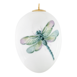 Osterei, groß, Libelle, grün, H 7 cm