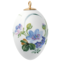 Osterei, Waldflora mit Insekten, Leberblümchen, H 5 cm