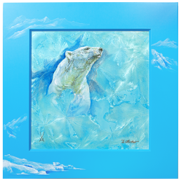 Wandbild Eisbär, Neue Kristallwelten von Meissen, 53 x 53 cm