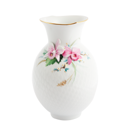 Wellenspielvase mit plastischem Belag "Orchideen", H 20,5 cm
