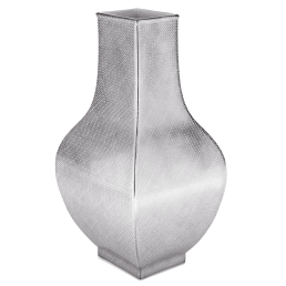 Vase, Mesh,grau mit PlatinveredelungPlatinrand, H 25,5 cm
