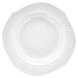 Soup Plate, Shape "Waves Relief", bisque white, Ø 23,5 cm