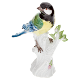 Vogel Kohlmeise, Bunt staffiert, H 14 cm