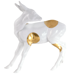 Reh, Gold staffiert, H 22 cm