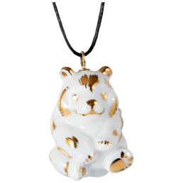 Anhänger "Gold" Vollrelief Panda, 3,7 x 2,2 cm