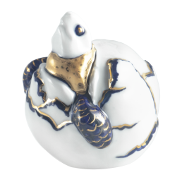 Schildkröte Kleinplastik, Bunt und gold staffiert