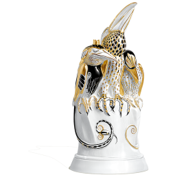 Vogelgruppe Wundervögel, Bunt und gold staffiert, Limitierte Meisterwerke, H 25 cm