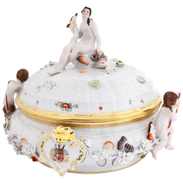 Schwanenterrine mit "Allianzwappen des Grafen Brühl", Form "Schwanendessin"