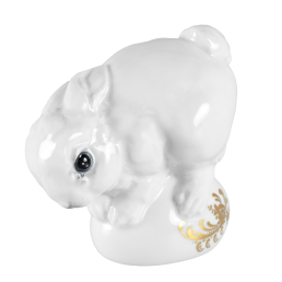Hase Benno, Bunt staffiert, Sonderstaffage mit Goldornamenten, H 8,5 cm