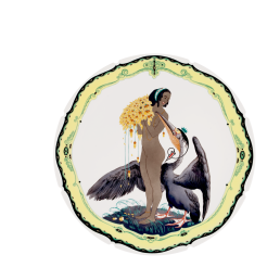 Wandschale, Dame mit Pelikan nach Münch-Khe, Lim. 25, 45 cm