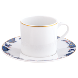 Espresso cup & saucer, Noble Blue, rim of onion elements, V 0,05 l