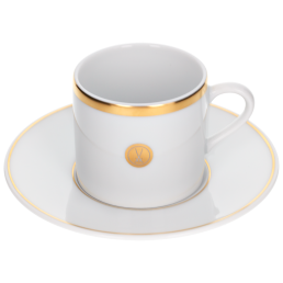 Espresso cup & saucer, Swords Luxury Gold, swords medallion, gold rim, V 0,05 l