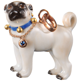 MEISSEN® Mops, Blue Edition, 3,4 x 3,5 cm