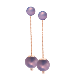 Earrings Pearl Collection Lilac, 750 rose gold, composed of ear studs and add ons