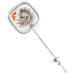 Reversnadel Ming-Drache Schwarz, 925 Sterlingsilber